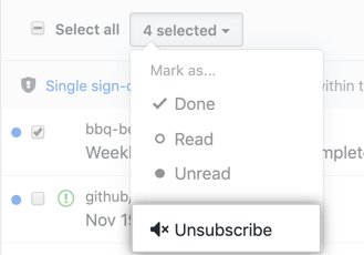 Unsubscribe option from main inbox