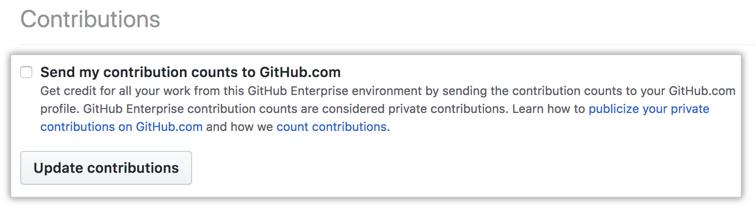 Send contributions checkbox and update contributions button