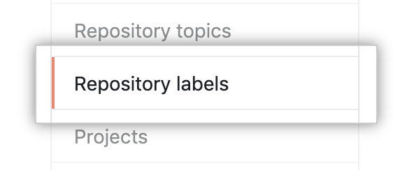 Repository labels tab