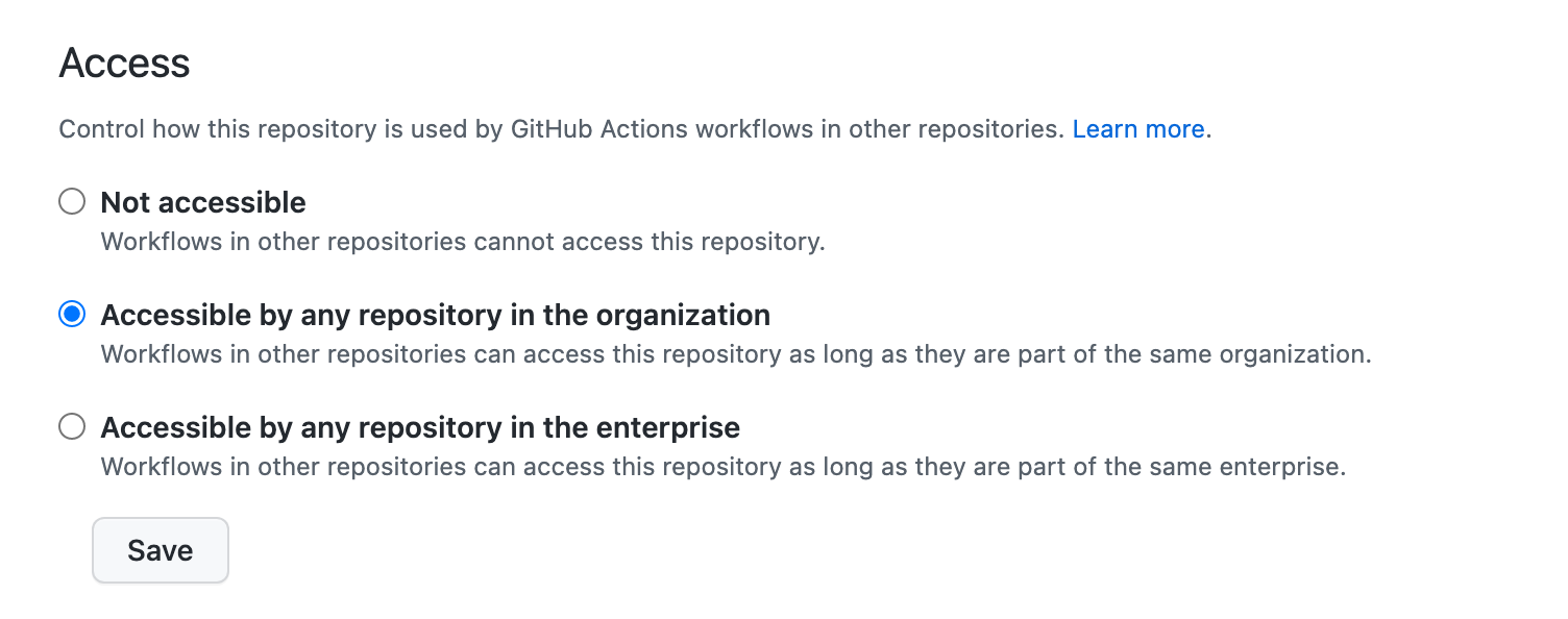 Set the access to Actions components