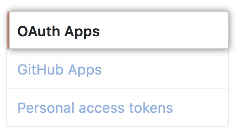 pestaña OAuth Apps en la barra lateral izquierda