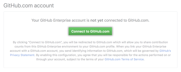 Conecte-se ao GitHub.com a partir das configurações do GitHub Enterprise Server
