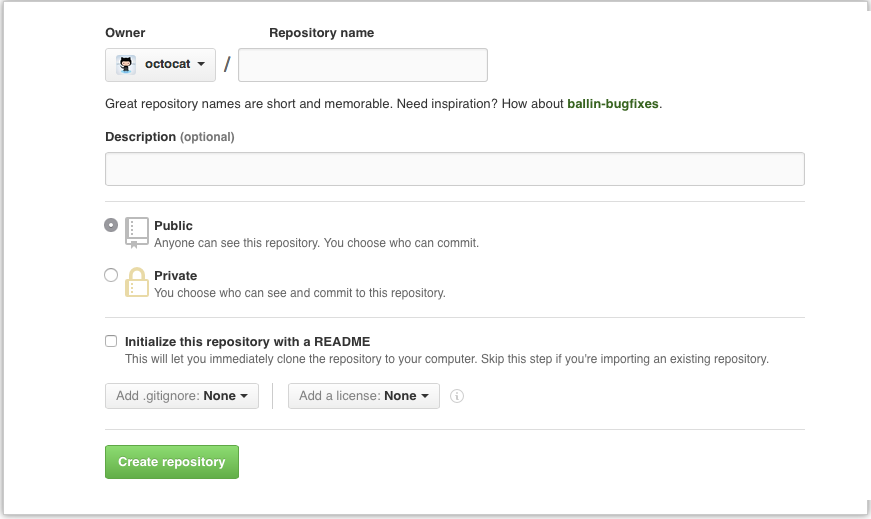 Create repository field