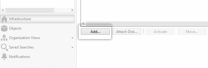 Data storage add button