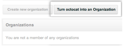 Organization conversion button
