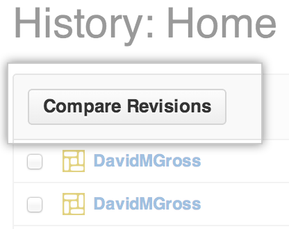 Wiki compare revisions button