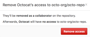 Confirm outside collaborator who will be removed from the repository
