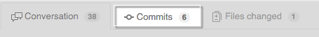 Commits tab on a pull request