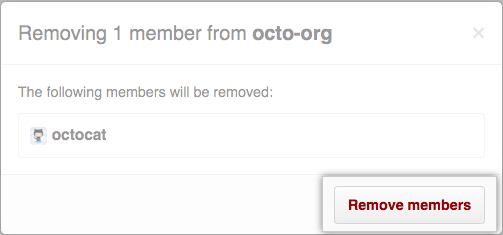 Remove members confirmation button