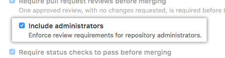 Include administrators checkbox