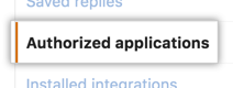 Authorized applications settings