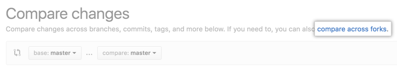 Compare across forks link