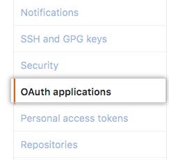 OAuth Applications tab