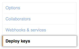 Deploy keys setting