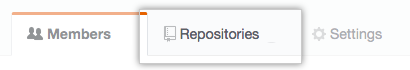 The team repositories tab
