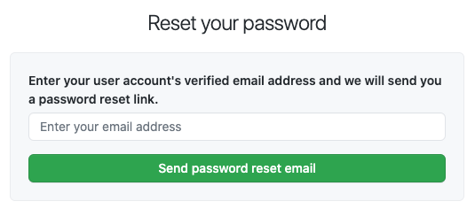 Password reset email request dialog