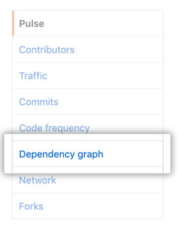 Dependency graph tab in the left sidebar