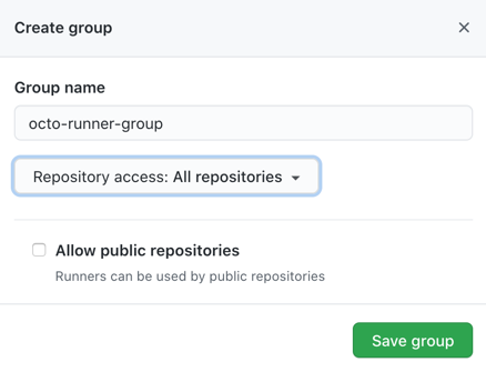 Add runner group options