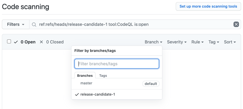 Choose a branch from the Branch drop-down menu