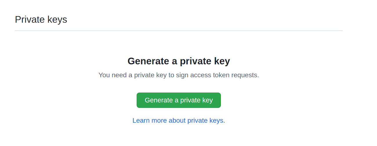 A caixa de diálogo de geração de chaves privadas